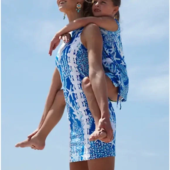 Lilly Pulitzer NWT Ember Shift Brewster Blue Good Reef 🦄 GRAIL! Size 4 - Picture 3 of 16